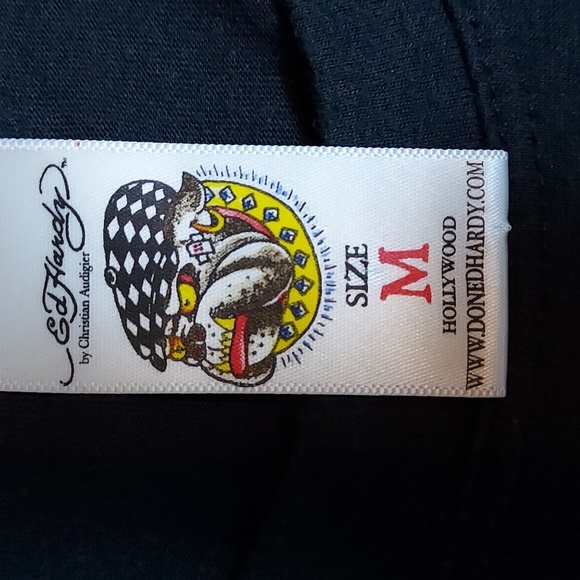 Vintage Ed Hardy Black Multicolored Mini Rhinestone Graphic T-Shirt Size M - Picture 9 of 10